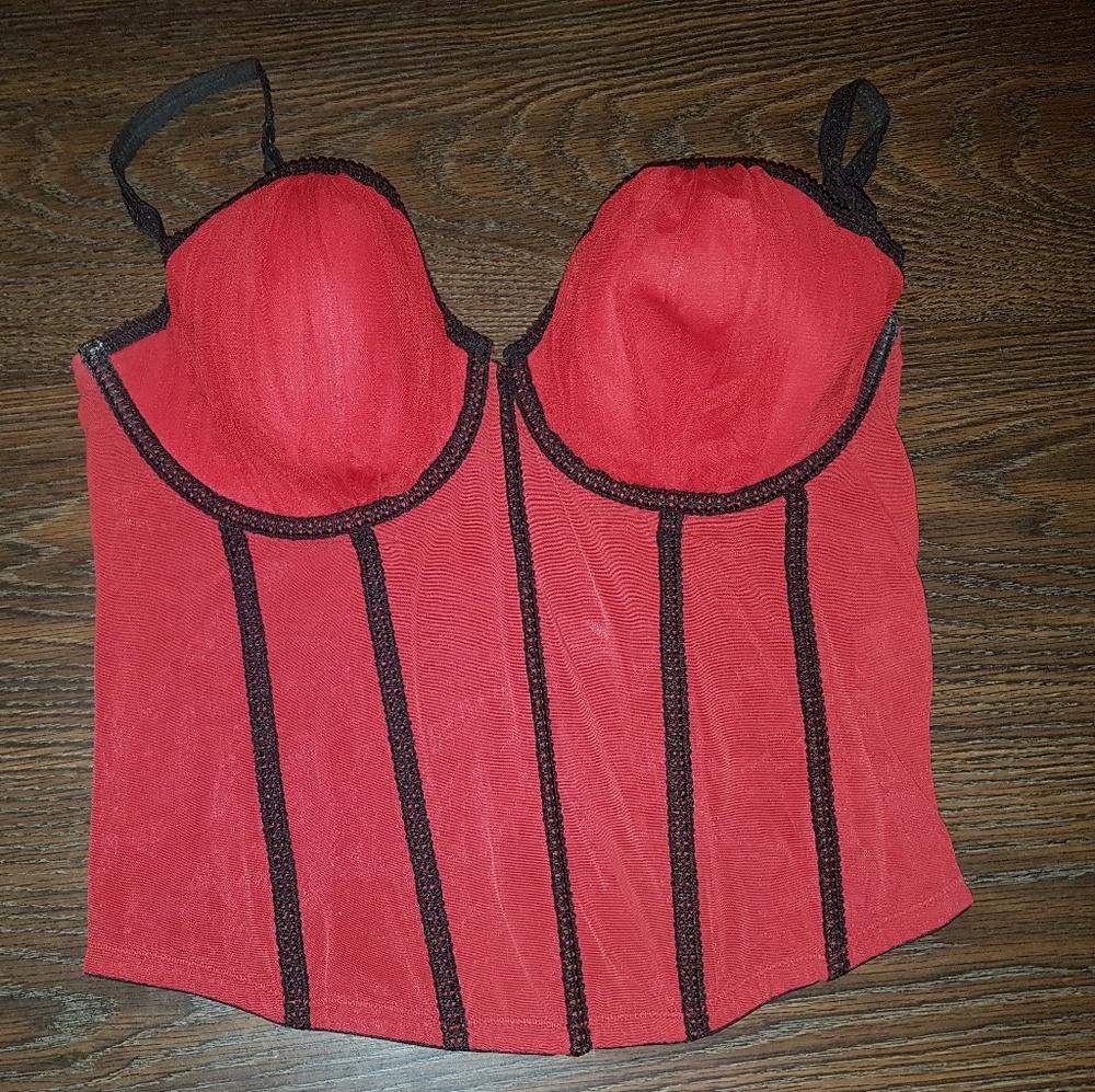 SEXY  RED BUSTIER